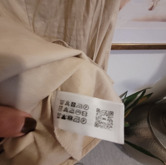 NWOT ZARA LINEN DRESS WITH SLIT STRAPS OPEN BACK CAMEL LARGE - Picture 7 of 7